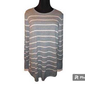 Nic + Zoe Striped Long Sleeve Pullover Winter Sweater Size XL